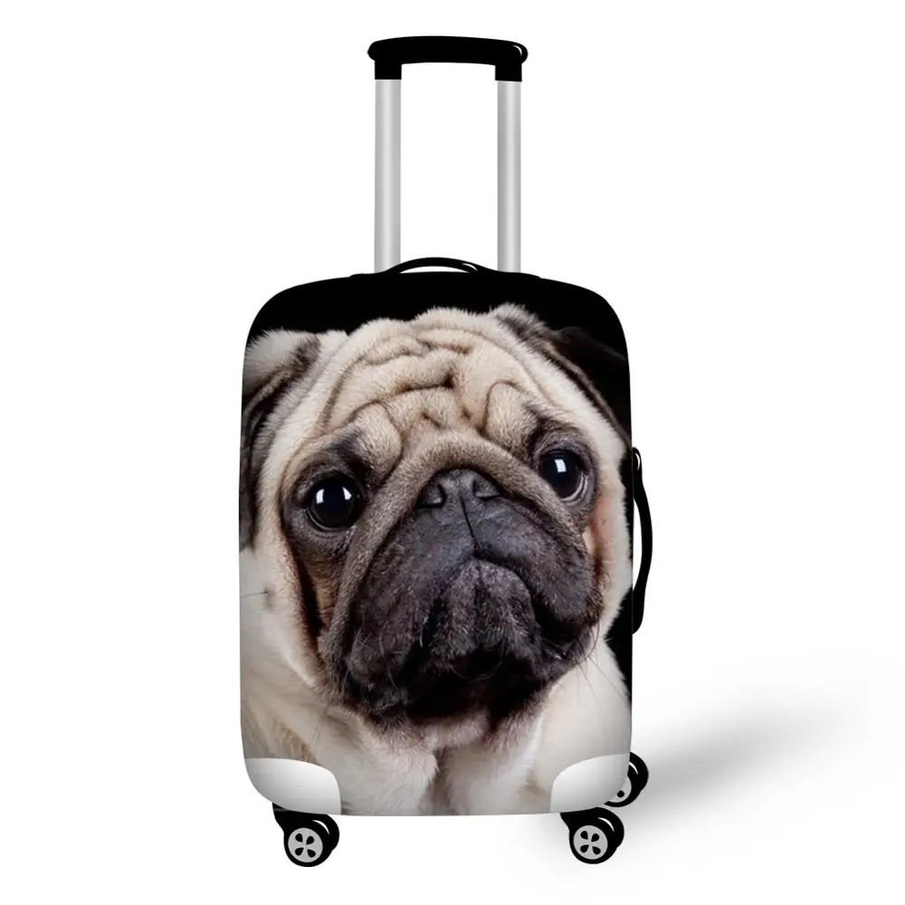 3d Puppy Pug Dog Print Luggage Protective Dust Cover Waterproof 18-32inch Suitcase Cover Baggage Rain Stretchable