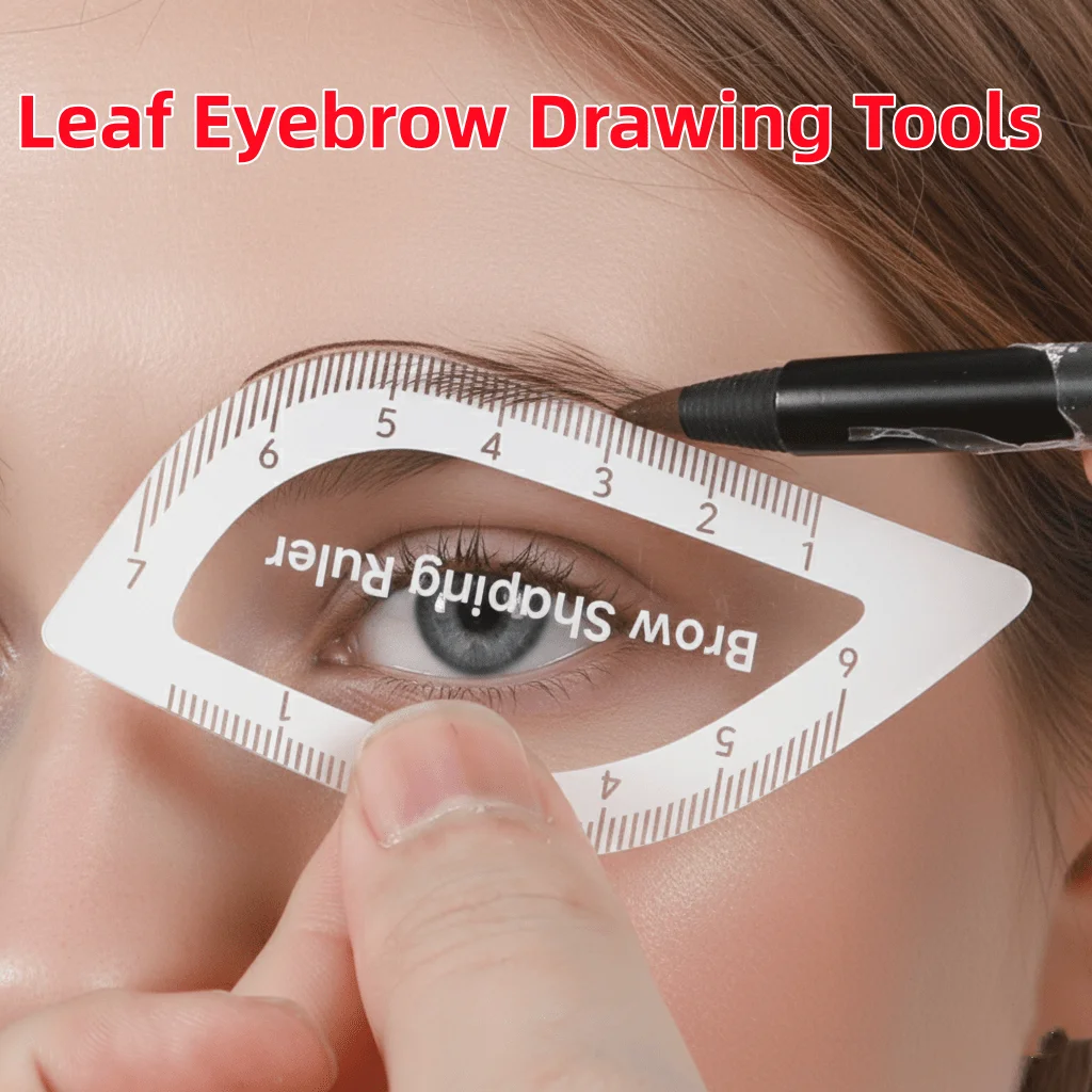 5PCS PMU Brow Stencils - Acrylic Leaf Shaping Templates with Symmetry Guide, Reusable Microblading Tools (Gift Ready)