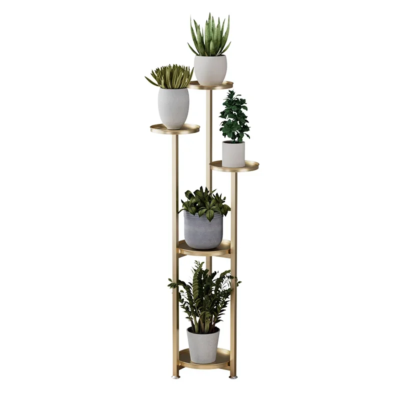 Modern Minimalist Iron Flower Stand Multi-Tier Indoor Balcony Plant Shelf Living Room Decorative Floor Plant Stand