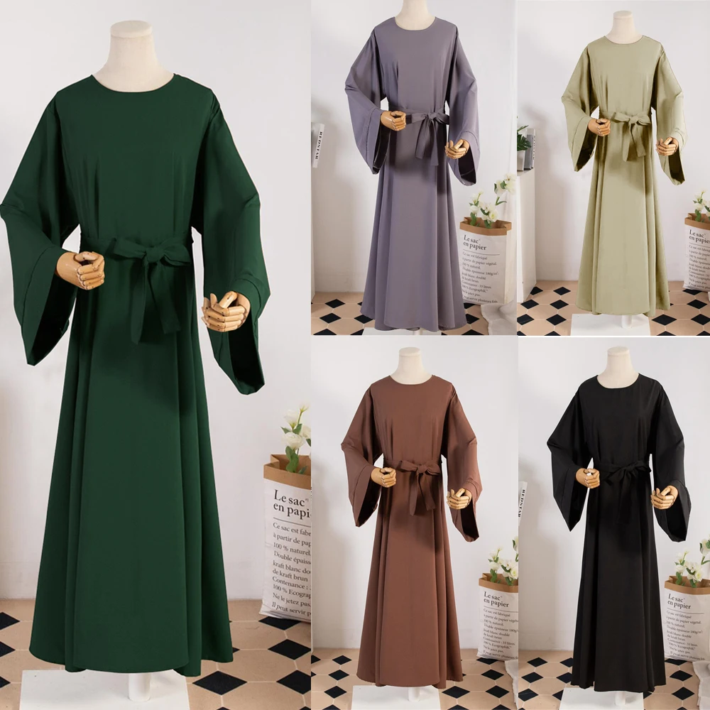 

Autumn Elegant Women Muslim Dress Abaya Kaftans Casual Morocco Dresses Woman Dubai Turkey Islam Long Dress Robe Femme Vestidos