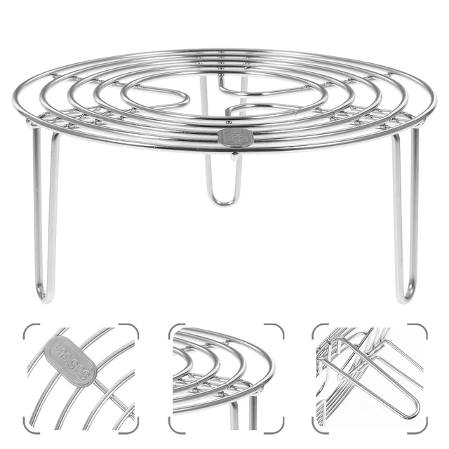 1pc Steamer Rack Round Stainless Steel Rack Steaming Stand Canner