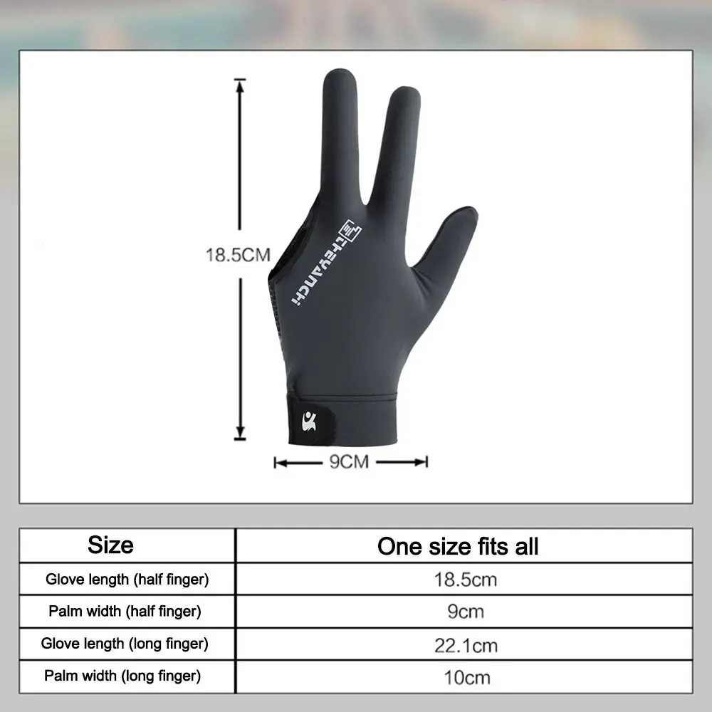 Left Hand Billiards Glove Non Slip Breathable Three Fingers Glove Elastic Snooker Billiard Glove Fitness Accessories