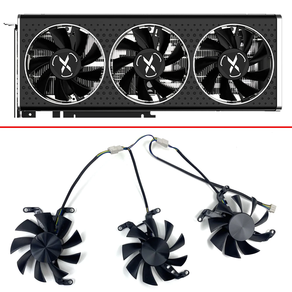 Ventola Della Scheda Video Per Xfx Amd Radeon Rx 6650Xt Oc V2 Rx6600 Xt Ventola Di Raffreddamento 75Mm 4Pin
