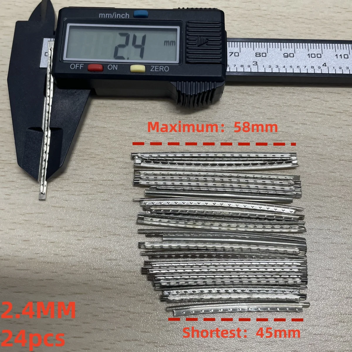 Miwayer 1Set Gitarrenbünde Draht Griffbrett Nickel Silber 1,6 MM 1,8 MM 2 MM 2,2 MM 2,4 MM 2,7 MM 2,9 MM Gitarrenreparaturmaterial 18-24 Stück – Detail 12