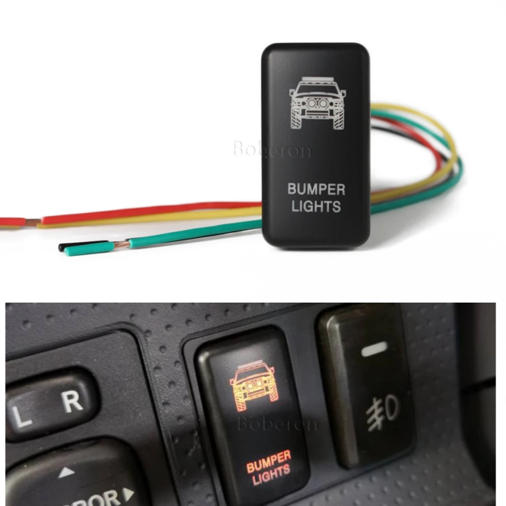Per Toyota Tacoma Land Cruiser Reiz Hilux Prado 120 Fj Cruise Orange Led Light Car Paraurti Luci Interruttore A Pulsante