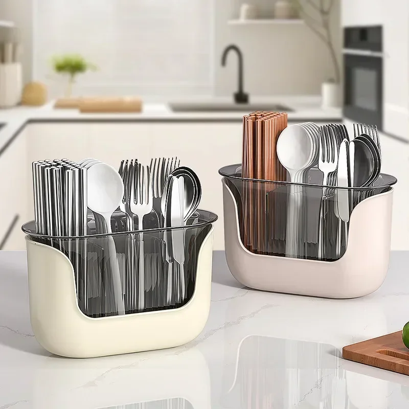 1Pcs Kitchen Chopstick Shelf Drain Storage Basket Multifunction Cutlery Holder Home Flatware Storage Shelf Kitchen Accessorie 3