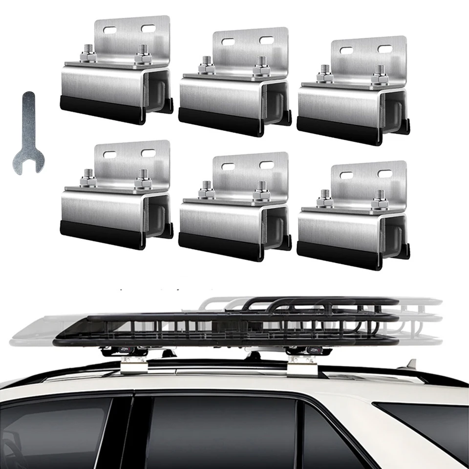 6-Pack Stainless Steel RV Photovoltaic Brackets - Roof Rack Mounts For Solar Panels, Cargo Boxes & Carriers On RVs & Yachts