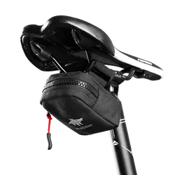Compact Reflective Logo Bike Saddle Bag - Everyday Travel Bicycle Accessory (Black)