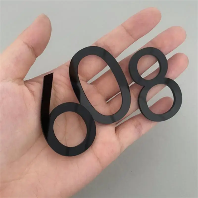 House Number Signs 3D Numeral House Number Digits Number Tag Self-adhesive Plastic Door Plates Hotel Door Drawer Label
