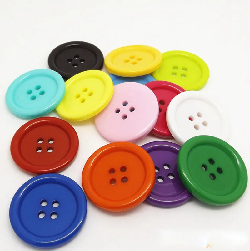 Large Resin Coat Sewing Buttons, 4-Holes Round Buttons, DIY Garment Accessories, 34mm, 38mm, 44mm, 50mm, 5Pcs, Lots 2