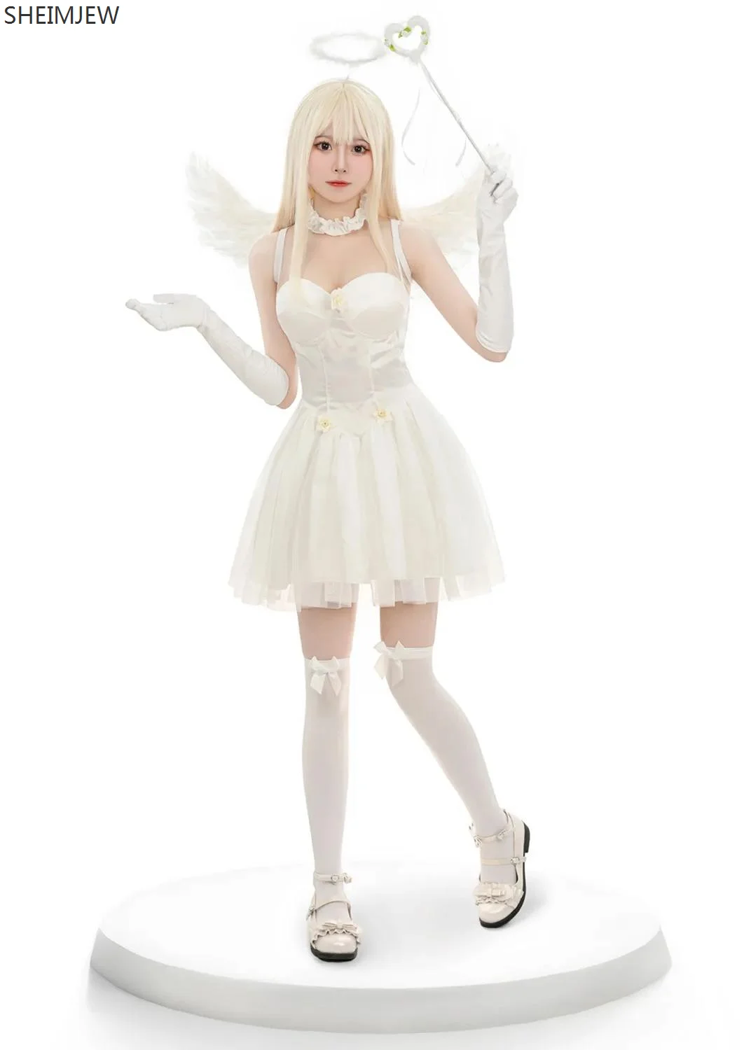 

New White Witch Vampire Angel Cosplay Costume Halloween Horror Ghost Bride Fancy Dress Carnival Party Stage Performance Clothing