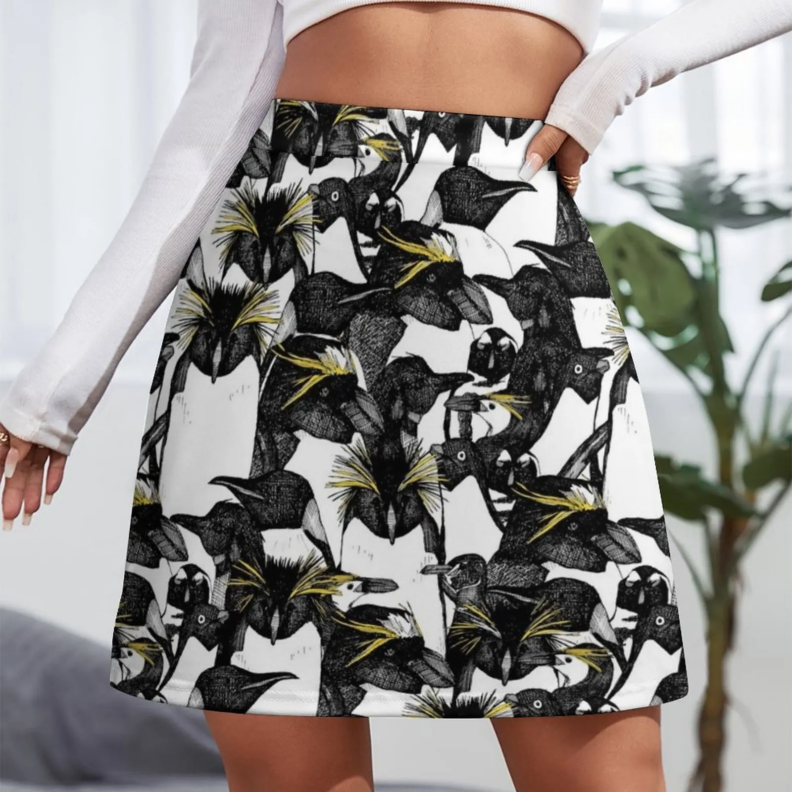 just penguins black white yellow Mini Skirt mini skirt for women new in external clothes