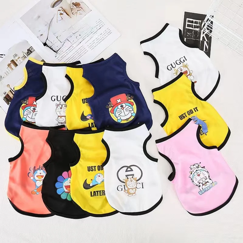 

Жилет для домашних животных, новинка весны и лета, искусственная одежда, дышащий мультяшный солнцезащитный жилет с мишкой Тедди, товары для домашних животных