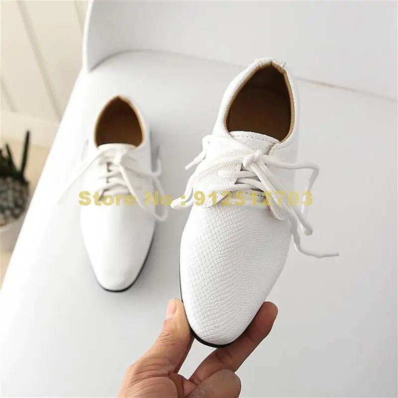 Kids Leather Shoes Kids Genuine Leather Wedding Dress Boys Formal Wedge Sneakers
