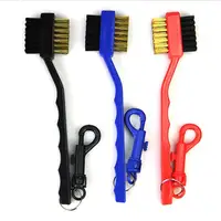 Golf Cleaning Brush Portable Non-slip Handle Grip Dirt Removal Nylon Bristles Double Side Golf Club Cleaner Golf Accessories 1