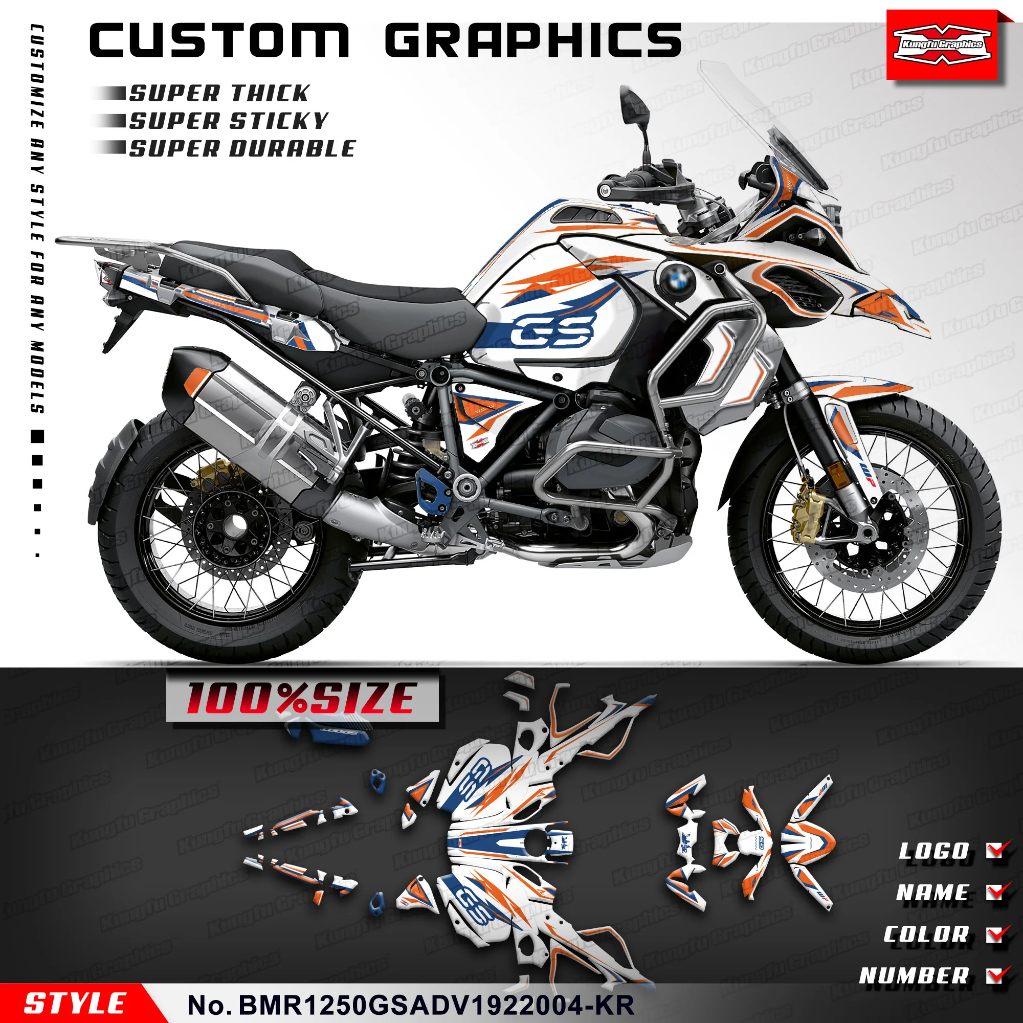 

KUNGFU графические мотоциклетные наклейки, наклейки для автомобилей BMW R1250GS R1250 GS ADV Adventure 2019 2020 2021