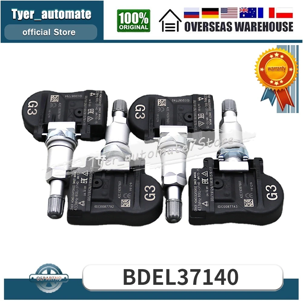4x TPMS for Mazda CX 30 3 (BP) 2019 2024 Tire Pressure Sensor BDEL37140 BDEL 37 140 433MhzTire