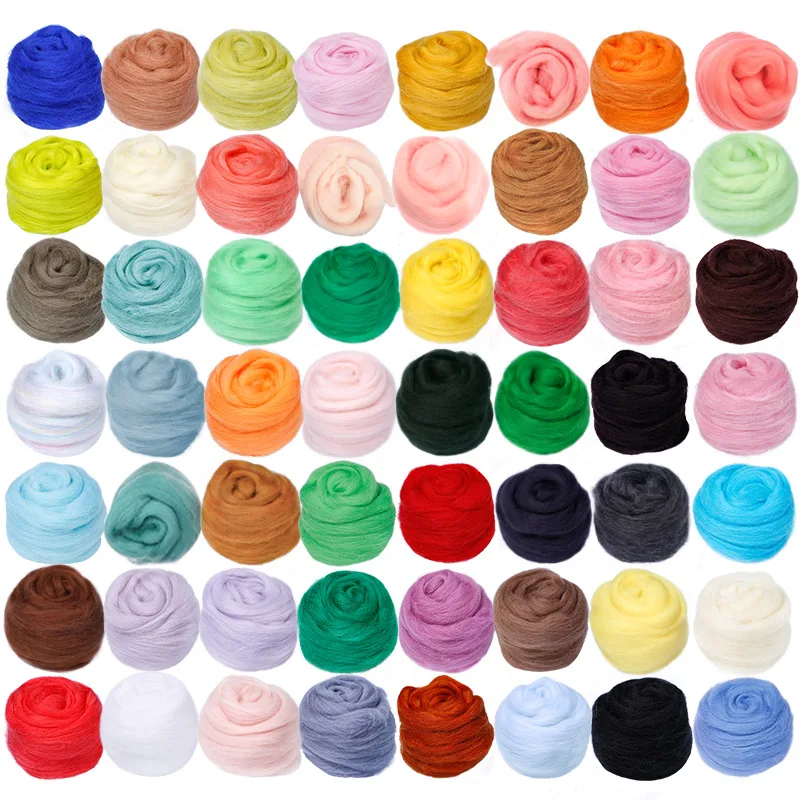 Mixed Color Felting Wool Fiber Needle Felting Natural Collection Animal Projects Wool DIY Craft 1PC 200g
