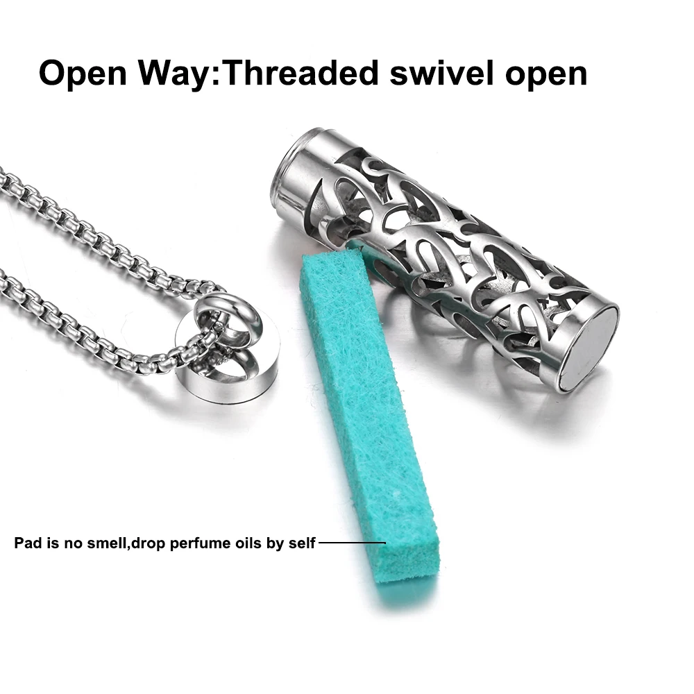 Aromatherapy Essential Oil Diffuser Necklace - Stainless Steel Open Locket Aroma Jewelry