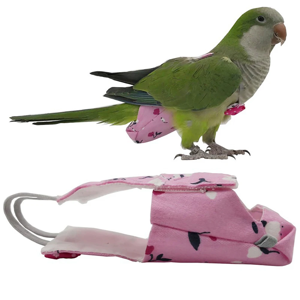Reusable Bird Diaper Protective Breathable Vest Washable Parrot Diaper Bird Flight Suit Nappies For Parakeet Parrot Macaw Budgie