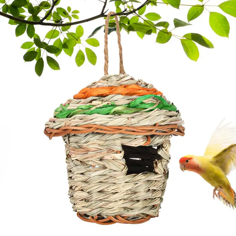 

Hanging Grass Hummingbird Houses 1PCS convenient breathable Bird Nest Outdoor Unique Hand Woven hummingbird houses for Garden