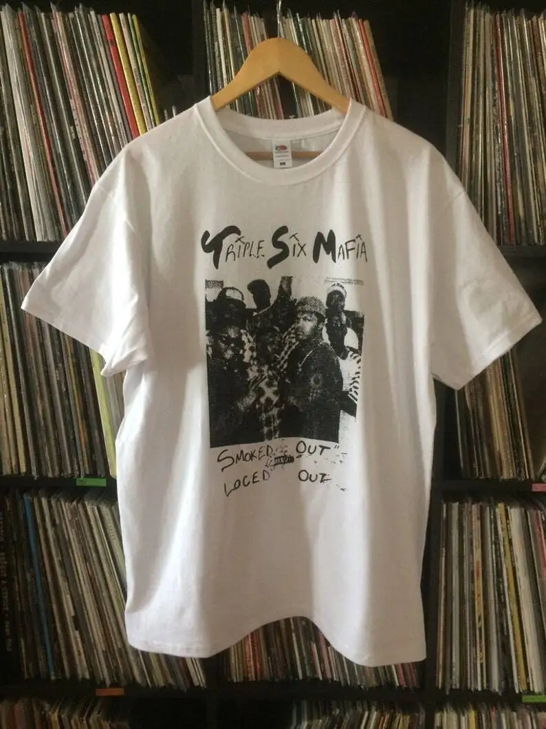Triple 6 Camicia Smoke Out Con Medaglioni Della Famiglia (Juicy J, Three Six Maia) Anh363