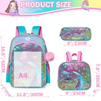 Meetbelify Backpack for Girls Backpacks Kids School Bookbag for Elementary Students Full Size Travel Bag with lunch box 2