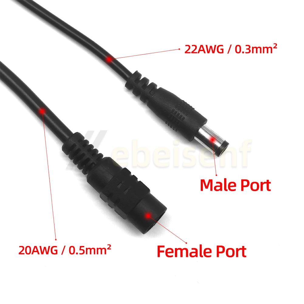 Cavo Divisore Alimentazione CCTV 12V – Da Femmina 2.1mm A 2/3/4/5/6/8 Maschi – Universale