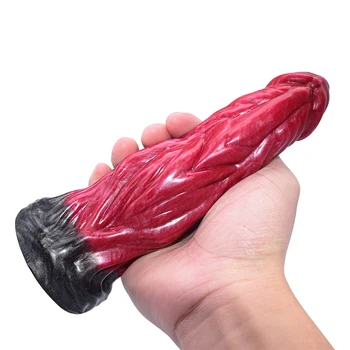 SMMQ 17.4CM Beef Color Alien Glans Silicone Dildo With Suction Cup Anal Stimulate Female Masturbator Sex Toys For Women 4