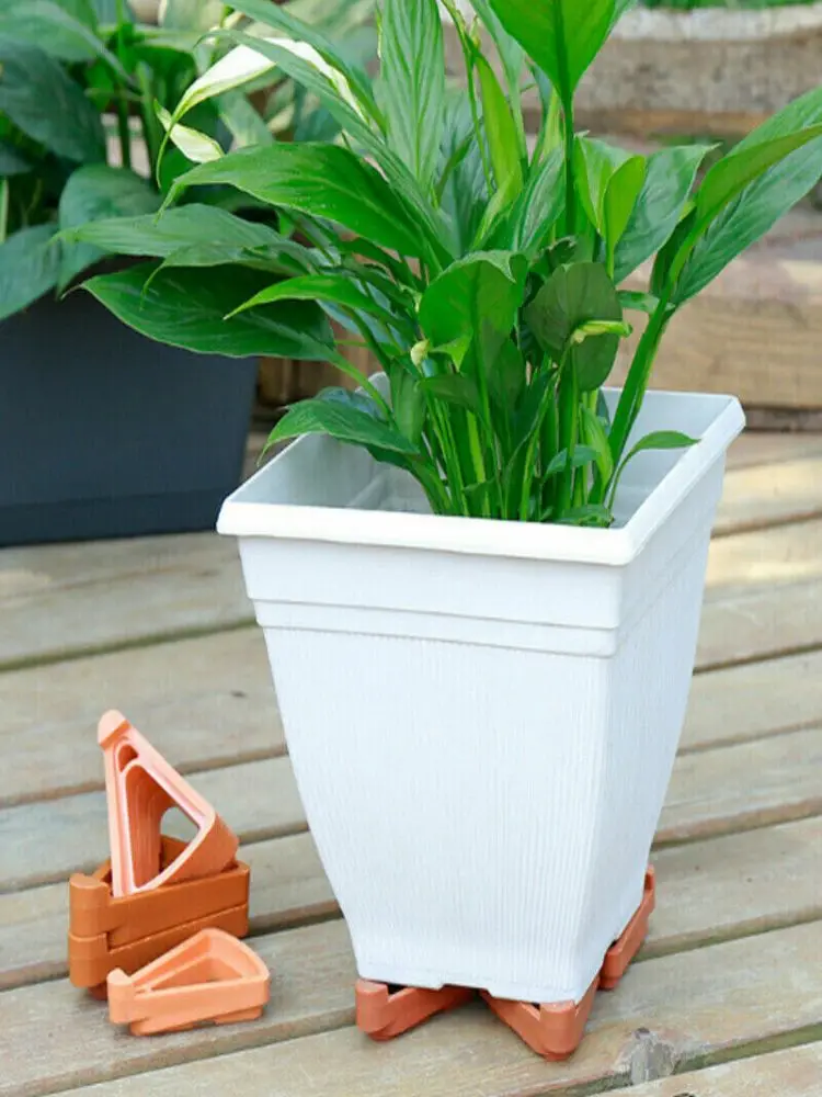 Description Picture 4 of item12Pcs Plant Flower Pot Feet Stand Invisible Triangle Risers Toes Lifters Indoor Outdoor Garden Supplies Plant Pot Base Tray