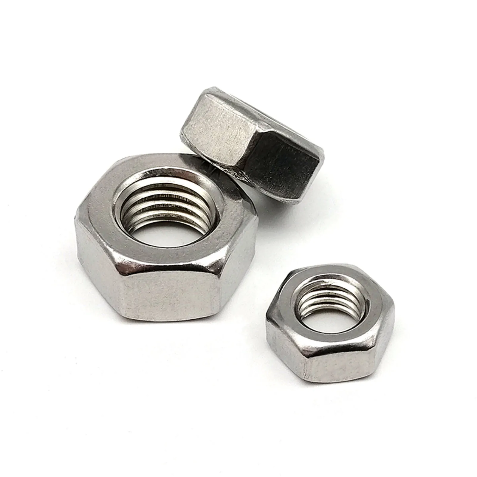 Hexagon Nut M1 M1.2 M1.4 M1.6 M2 M2.5 M3 M3.5 M4 M5 M6 M8 M10 M12 DIN934 A2 304 Stainless Steel 10/25/50/100/200/500pcs
