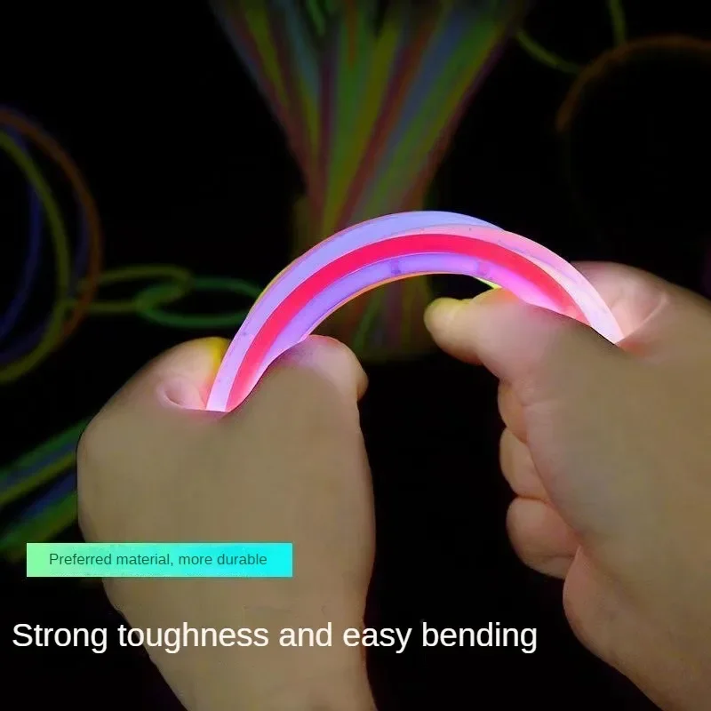 Glow Sticks 100pcs Fluorescence Light Glow Party Sticks Bracelets Necklaces Neon Wedding Party Glow Sticks Bright Colorful Stick