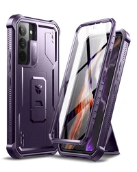 Full Body Bumper Military Grade Armor Shockproof Case with Built - in Screen Protector - S22 5G (Beige)