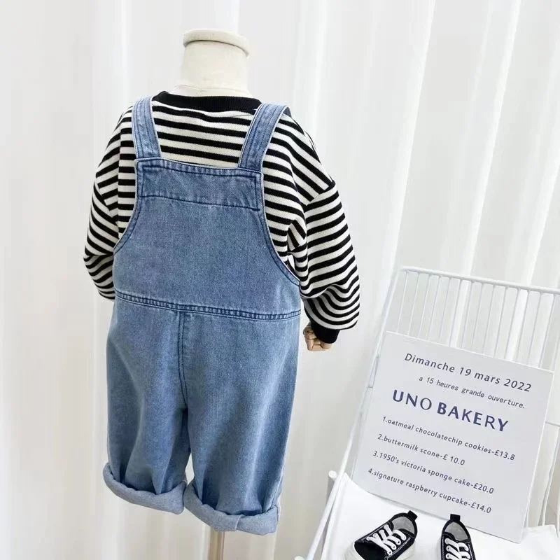 Unisex Boys Girls Dungarees Casual Long Pants Children Oversize Loose Jumpsuit Denim Overalls