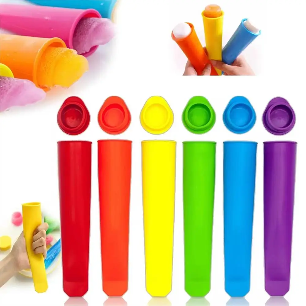 Silicone Popsicle Molds 6pcs Reusable DIY Freezer Handheld Stick Kitchen Supplies