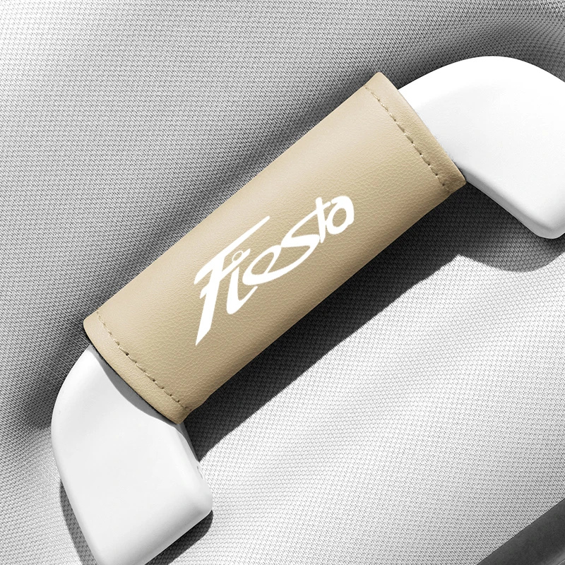 가죽 자동차 지붕 팔걸이 당김 장갑, 문짝 핸들 보호 커버, 포드 피에스타 MK8 MK7 MK6 MK4 자동차 실내 장식, 1 개