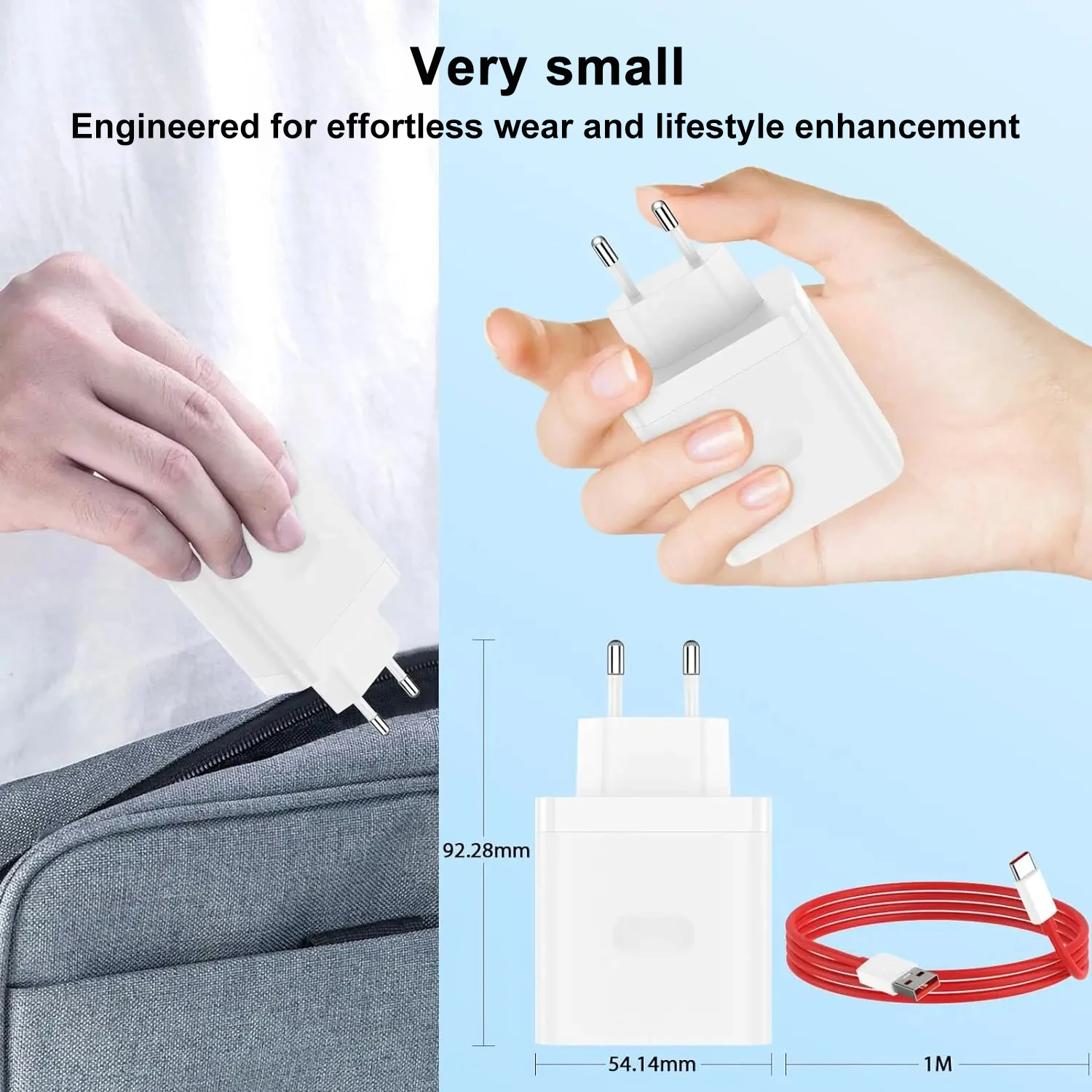 High-Power 100W SuperVOOC Fast Wall Charger with 2M USB Type-C Cable