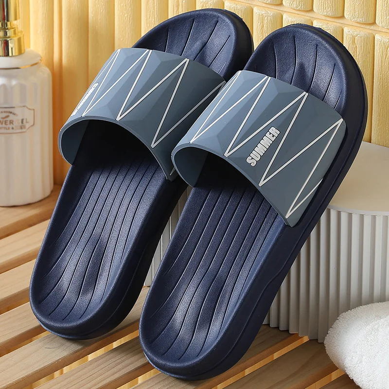 

Thick Soled Slippers Female Couple Slippers Bath Home Slippers Simple and Durable Anti Skid and Wear-resistant Women Shoes