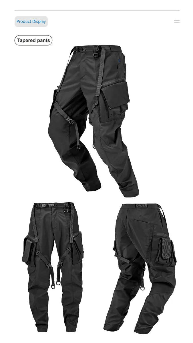 Reindee Lusion 22AW Outdoor adjustable waterproof cargo pants removable straps techwear warcore gorpcore