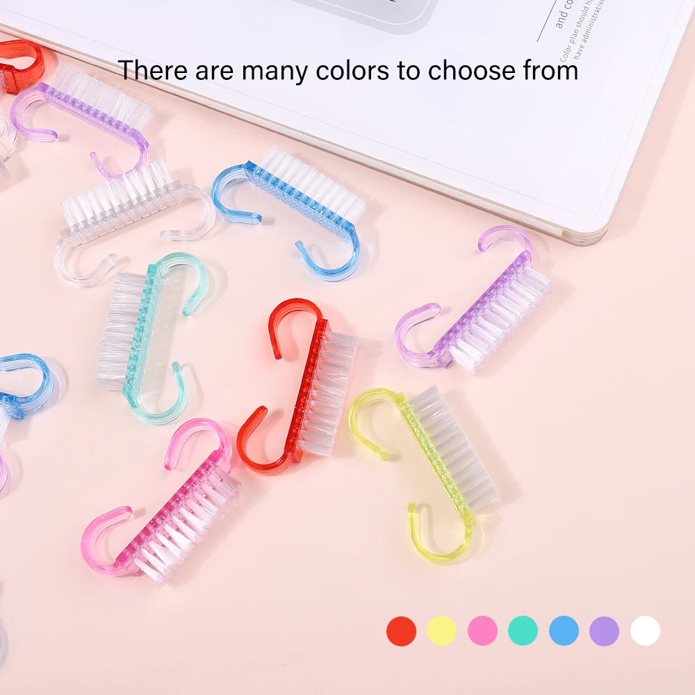 50 Pcs/Lot Cleaning Nail Brush Tools Colorful Plastic Dust Cleaner Brushes Nail Art Manicure Pedicure Powder Soft Remover 3