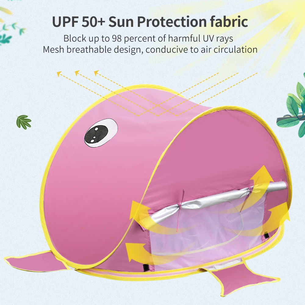 

Kids Beach Tent Baby Beach Tent Uv-protecting Sunshelter With A Pool Pop Up Portable Shade Pool UV Protection Sun Shelter Tent