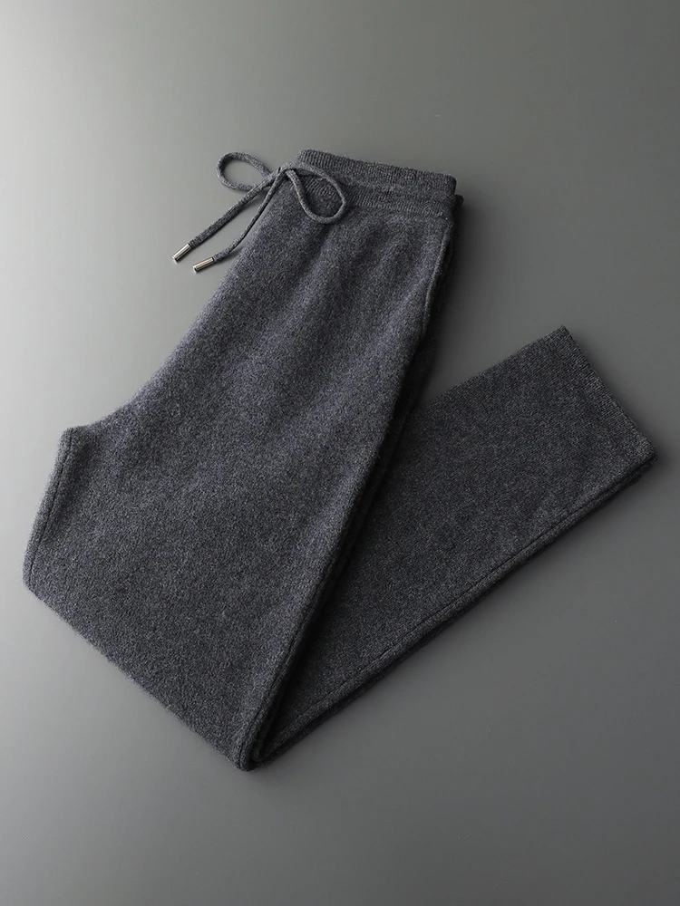 Men' 100% Cashmere Sweater Coat Cashmere Pants Suit Autumn Winter Thick Soft Warm Cashmere Knitwear Smart Casual Cashmere Suit 2