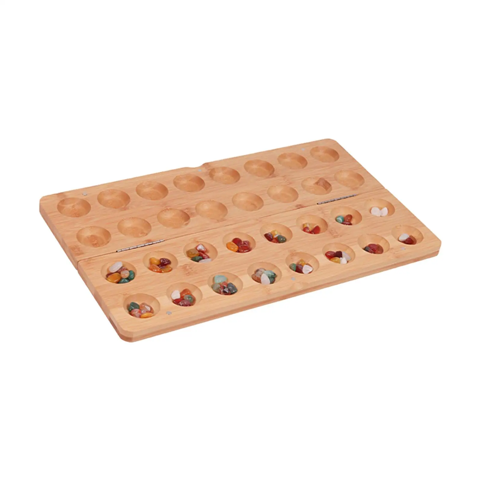 

Mancala Board Game for Family Game Night Kids Adults Ages 8+ Holiday Present Xmas Gift Entertainment Travel 65 Colored Stones