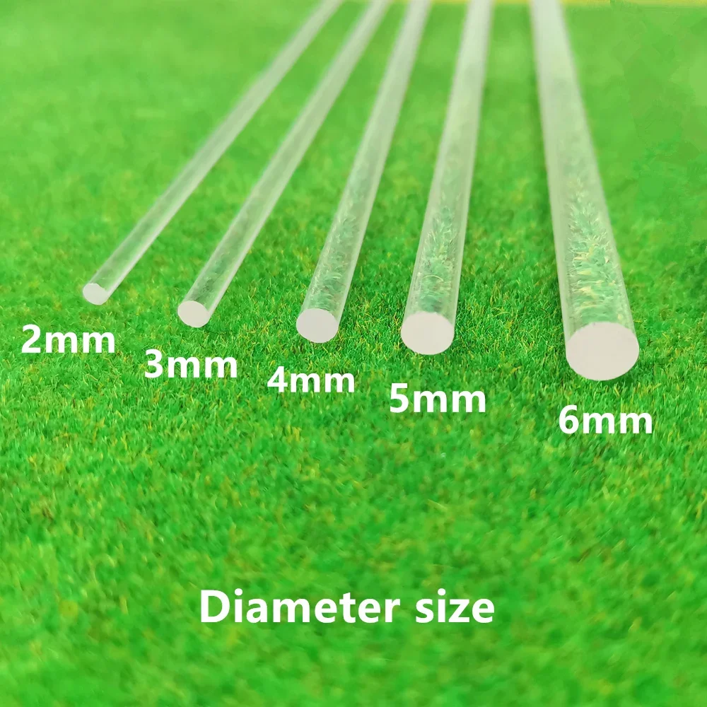 10 PCS acrylic Square round transparent organic glass rod multi size length 25 cm DIY Length can be customized 2