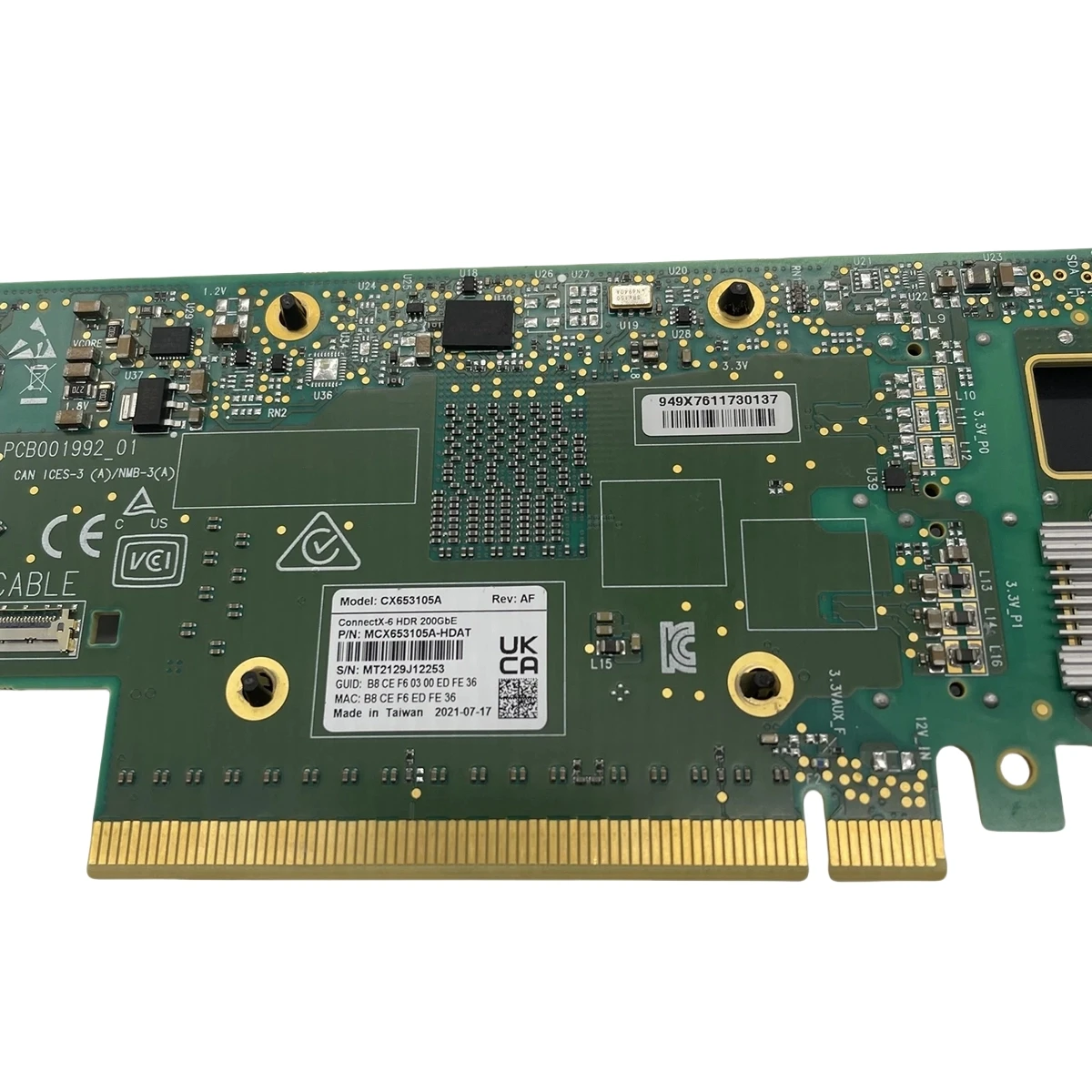 MCX653105A-HDAT Mellanox ConnectX-6 MCX653105A-HDAT Mellanox ConnectX-6 1Po 1포트 HDR 100/200GbE QSFP56 어댑터, 상태 양호
