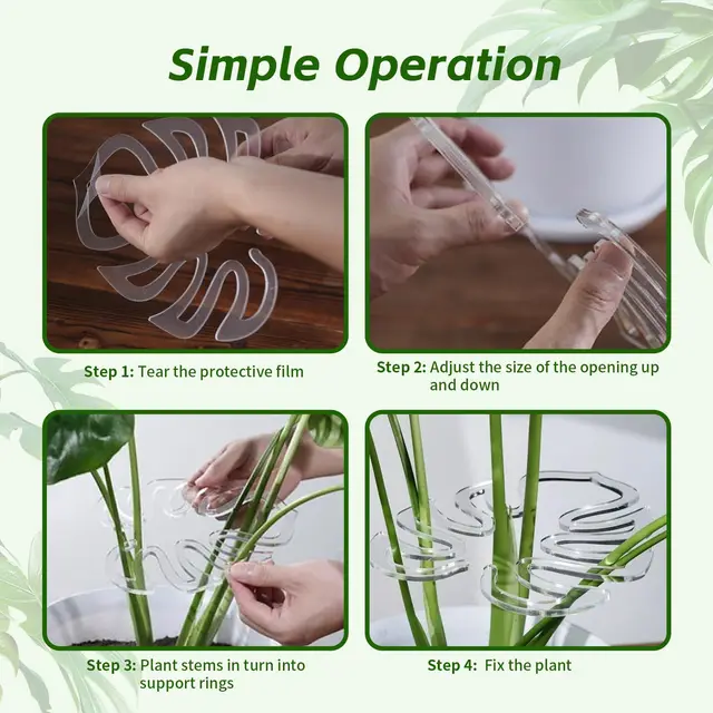 1/5pcs clear Acrylic Plant Stem Support Clips,Monstera Moss Pole Plant Stake to Keep Plants Growing Vertical ins home decoration 3
