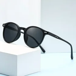 Retro Designer Small - Frame Round Myopia Sunglasses - UV400 Shades Eyewear (Matte Black Grey)