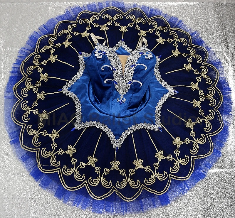 

Темно-синяя балетная пачка предпрофессиональная балетная конкурсная Классическая пачка 7-слойный костюм для выступлений синяя птица 20086