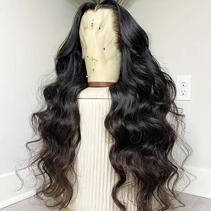 Body Wave 13x4 13x6 360 HD Transparent Lace Front Human Hair Wig 180% Density 30 34 Inch Lace Frontal Wigs For Women Pre Plucked