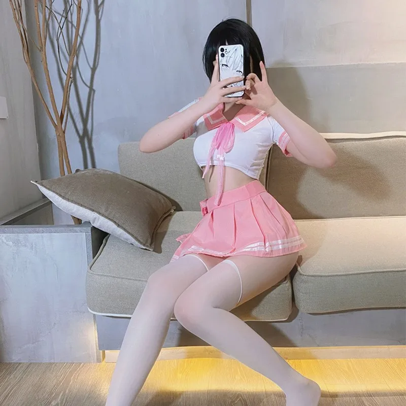 Sexy Lingerie Student Sailor Suit Anime Two-piece JK Uniform Temptation Stockings Sexy Cosplay Japanese Female Student Uniforms women lingerie women lingerie set women cosplay costume